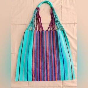 Colorful Striped Tote Bag